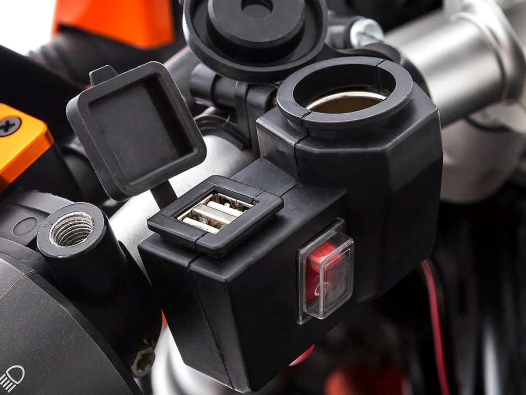 Ultimateaddons Motorcycle Handlebar Charger Mount 12V + Dual USB Charger - HW-DUAL-USB-CIGPLUG
