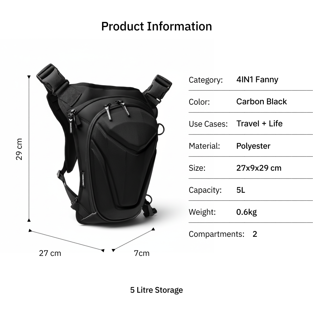 Vantora ARC 4IN1 Travel Bag - Black Shell