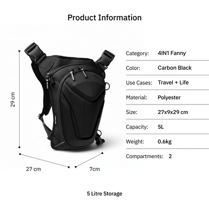 Vantora ARC 4IN1 Travel Bag - Black Shell