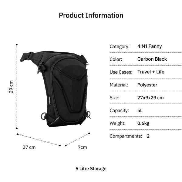 Vantora ARC 4IN1 Travel Bag (Carbon-Black)