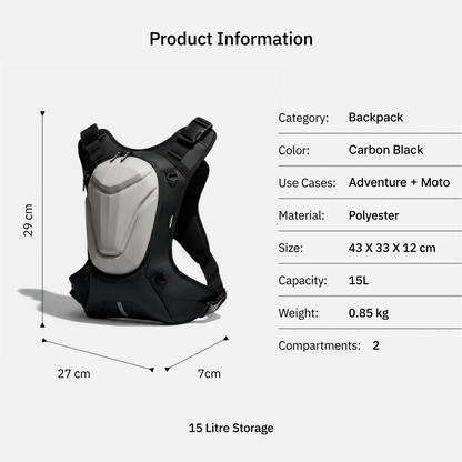 Vantora Flux 10L Backpack + 2L Hydration Bladder - Blue Black