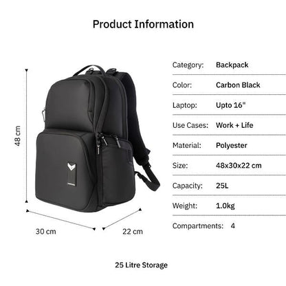 Vantora Lexor Backpack (Carbon-Black)