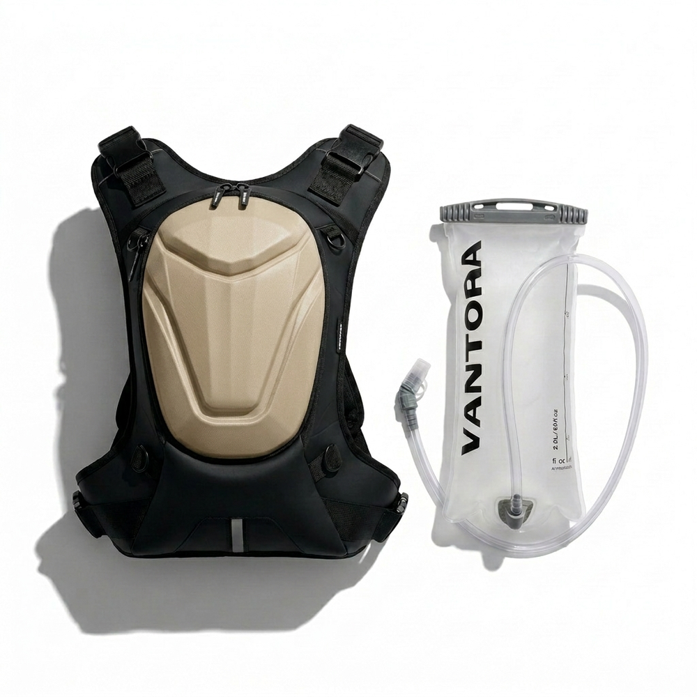 Vantora Flux 10L Backpack + 2L Hydration Bladder - Beige Black