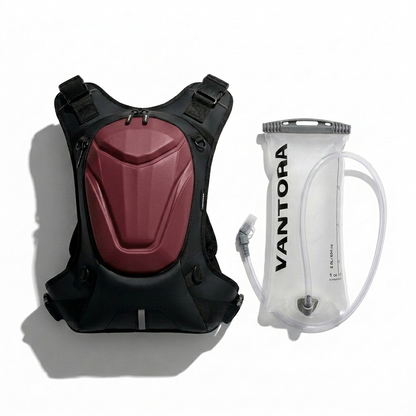 Vantora Flux 10L Backpack + 2L Hydration Bladder - Maroon Black