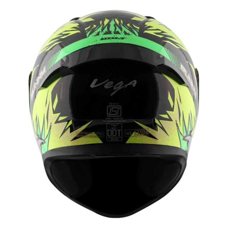Vega Bolt Bunny Black Neon Yellow Helmet - Riders Junction