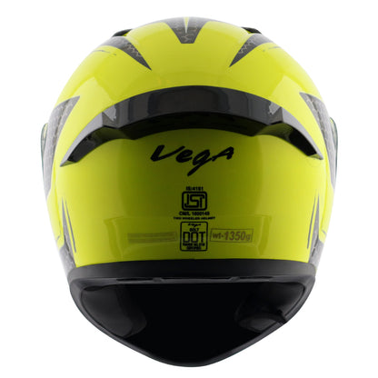 Vega Bolt Hyper Neon Yellow Black Helmet - Riders Junction