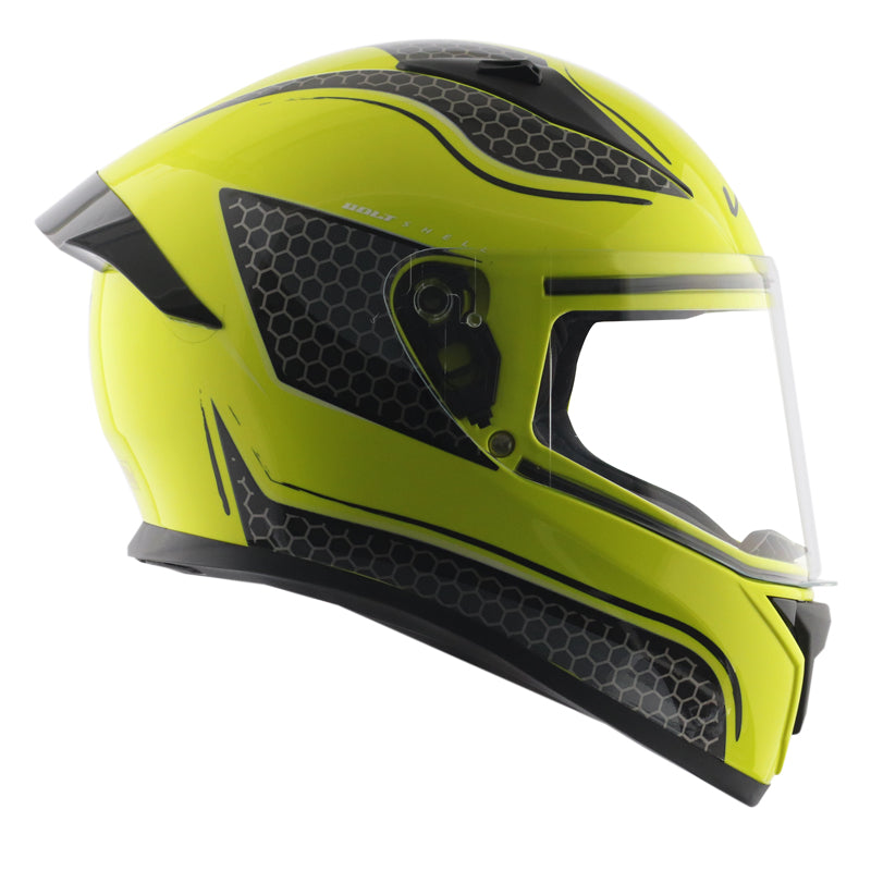 Vega Bolt Hyper Neon Yellow Black Helmet - Riders Junction
