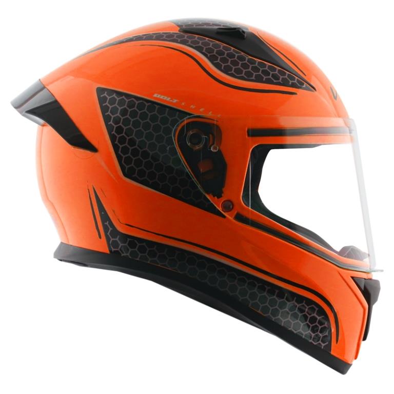 Vega Bolt Hyper Orange Black Helmet - Riders Junction