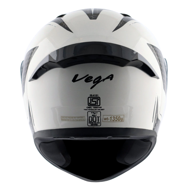Vega Bolt Hyper White Black Helmet - Riders Junction