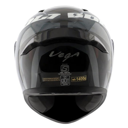 Vega Bolt Macho Black Grey Helmet - Riders Junction