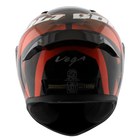 Vega Bolt Macho Black Orange Helmet - Riders Junction