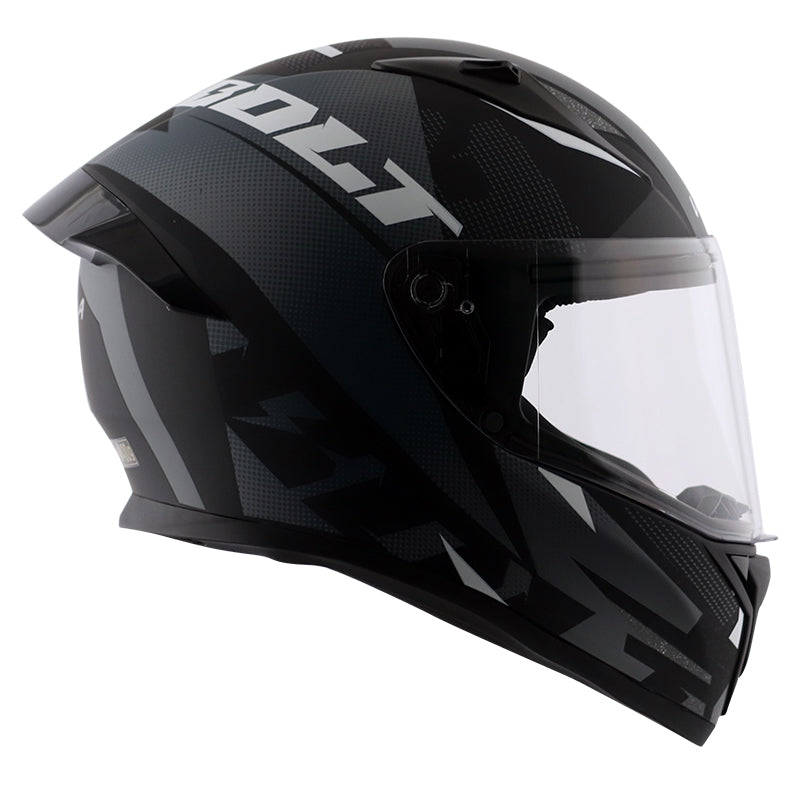 Vega Bolt Macho Matt Black Grey Helmet - Riders Junction