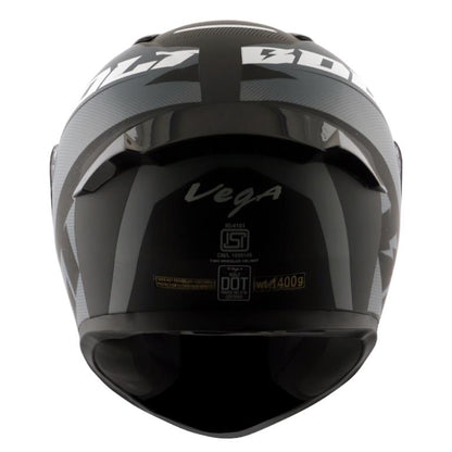 Vega Bolt Macho Matt Black Grey Helmet - Riders Junction