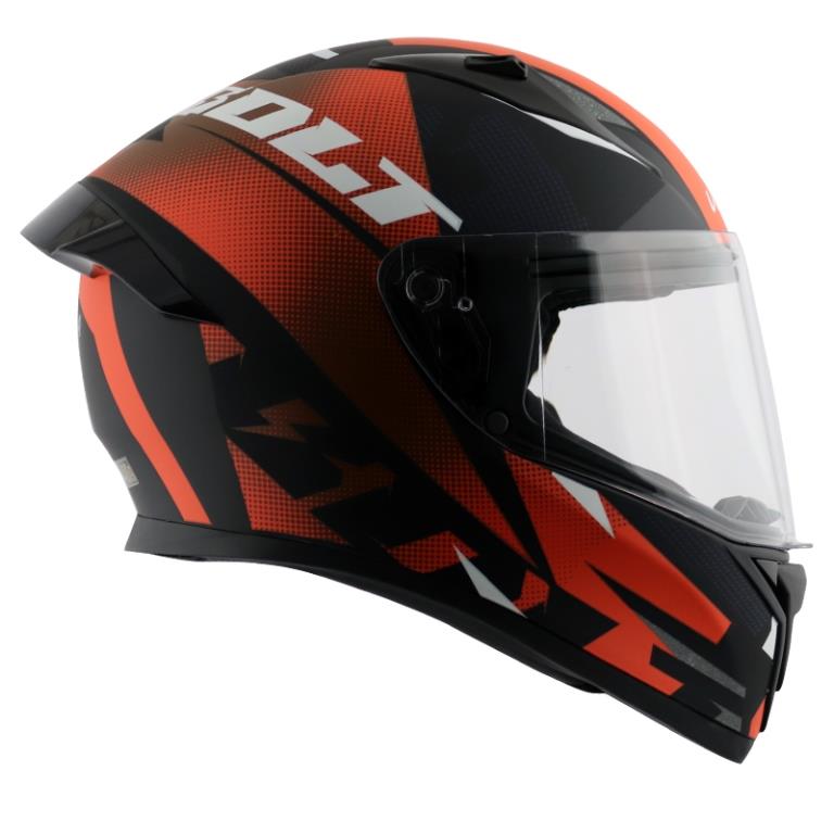Vega Bolt Macho Matt Black Orange Helmet - Riders Junction