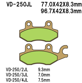 Vesrah RJL Sintered Brake Pad Front for Hero Xpulse Rally - VD 250/2JL