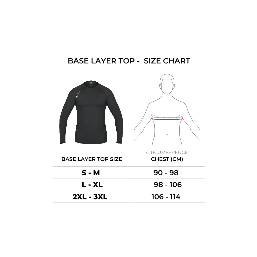 Size Chart for Viaterra Base Layer