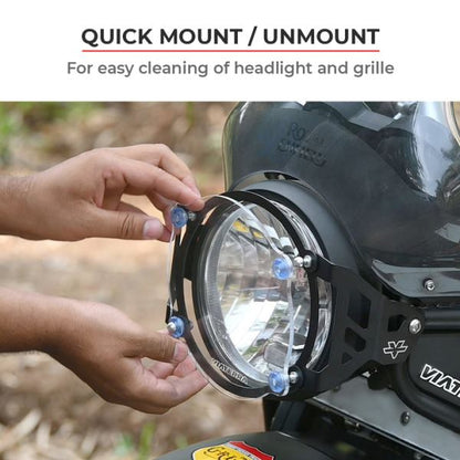 ViaTerra Headlight Guard for Royal Enfield Himalayan - Clear Shield