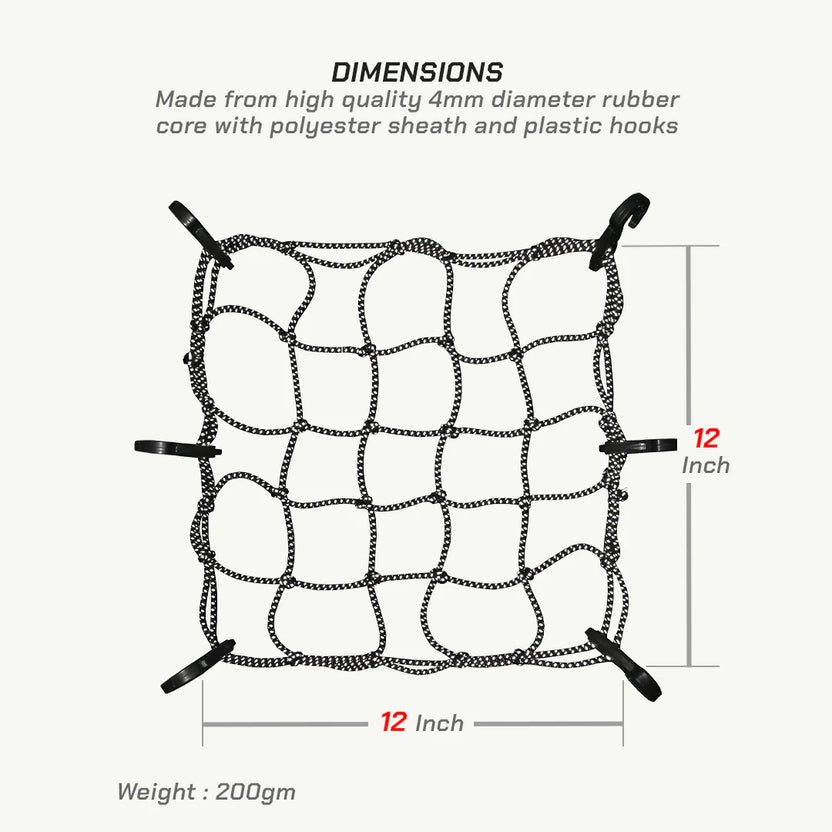 ViaTerra Bungee Reflective Tie Down Net (12″ X 12″)
