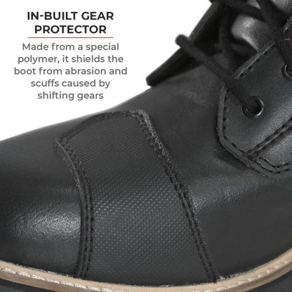 Viaterra Bronson - Retro Motorcycle Riding Boots For Men (Black)