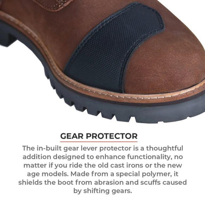 Viaterra Bronson - Retro Motorcycle Riding Boots For Women (Brown)