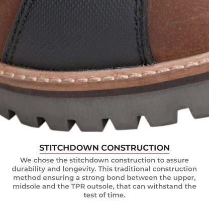 Viaterra Bronson - Retro Motorcycle Riding Boots For Men (Brown)