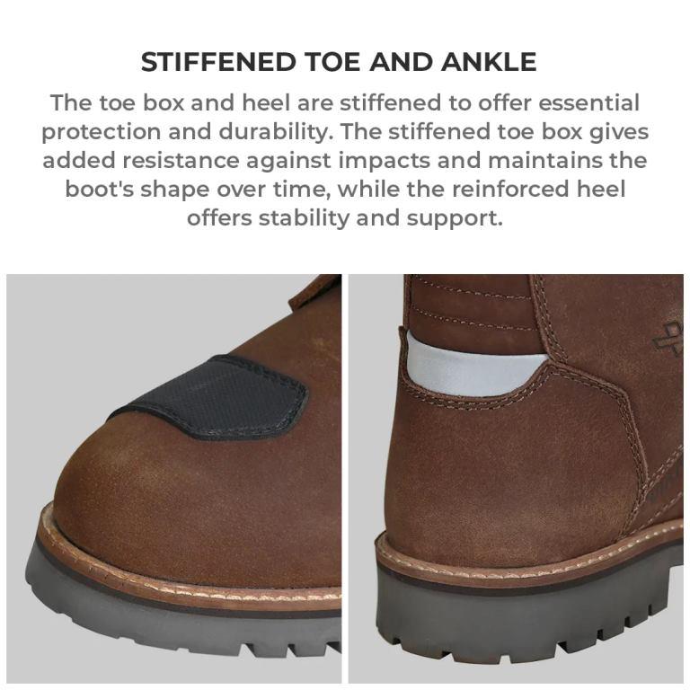 Viaterra Bronson - Retro Motorcycle Riding Boots For Men (Brown)