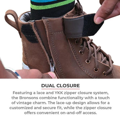 Viaterra Bronson - Retro Motorcycle Riding Boots For Women (Brown)