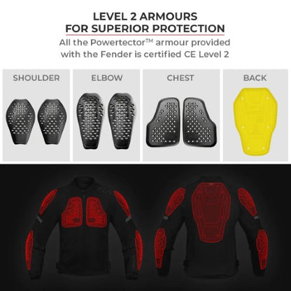 Viaterra Fender Urban Mesh Riding Jacket (with base layer) - Black - Riders Junction