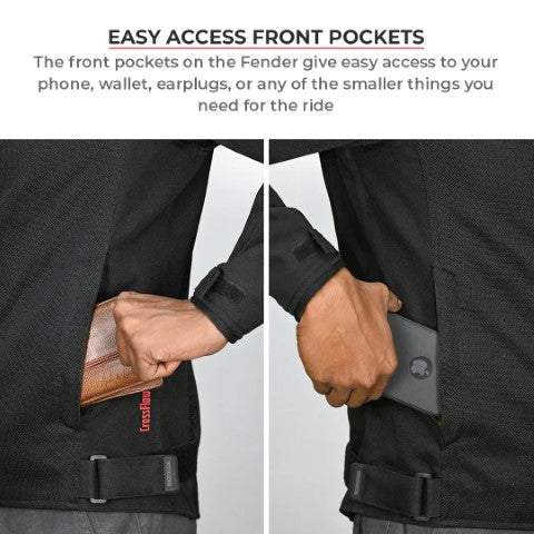 Viaterra Fender Urban Mesh Riding Jacket (with base layer) - Black - Riders Junction