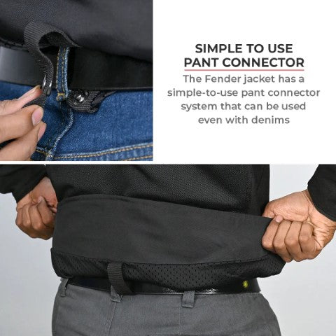 Viaterra Fender Urban Mesh Riding Jacket (with base layer) - Black - Riders Junction