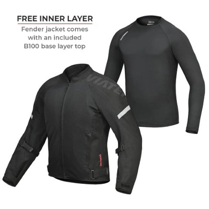 Viaterra Fender Urban Mesh Riding Jacket (with base layer) - Black - Riders Junction
