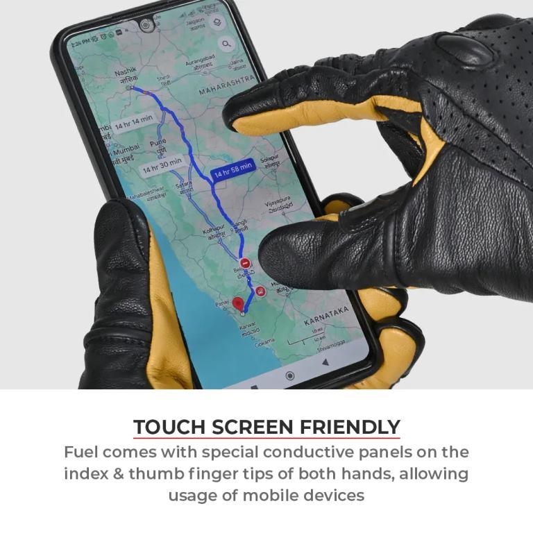 Viaterra Fuel - Retro Classic Leather Motorcycle Gloves - Brown