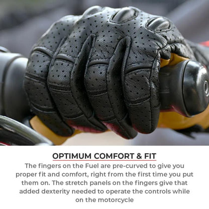 Viaterra Fuel - Retro Classic Leather Motorcycle Gloves - Brown