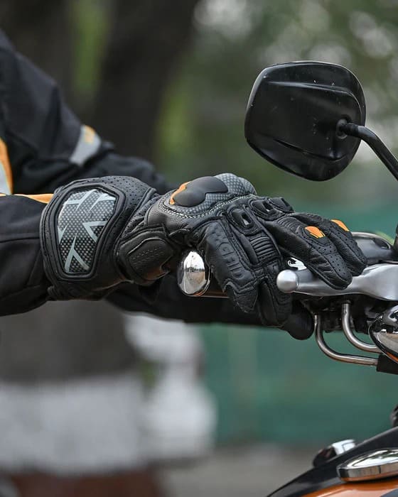 Viaterra Grid Mk3 – Full Gauntlet Riding Gloves - Black