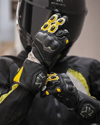Viaterra Grid Mk3 – Full Gauntlet Riding Gloves - Yellow