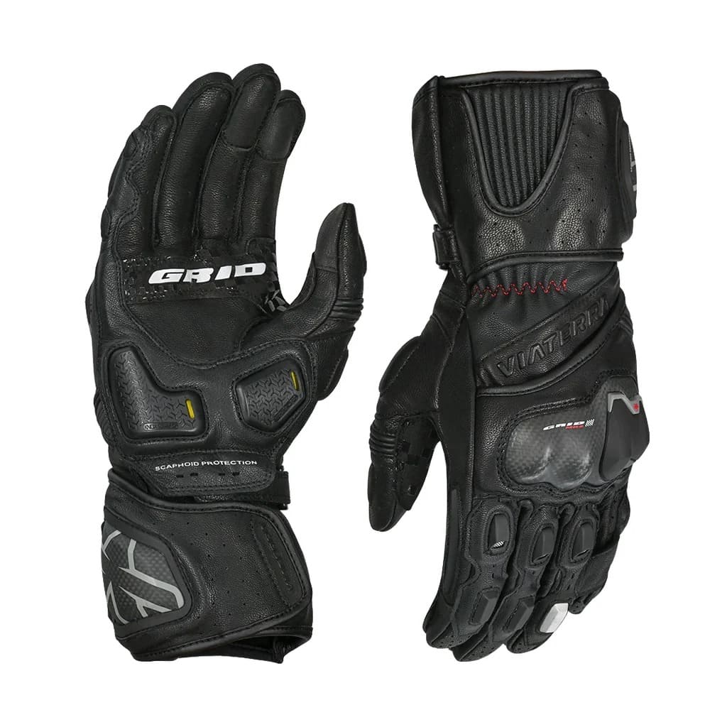 Viaterra Grid Mk3 – Full Gauntlet Riding Gloves - Black