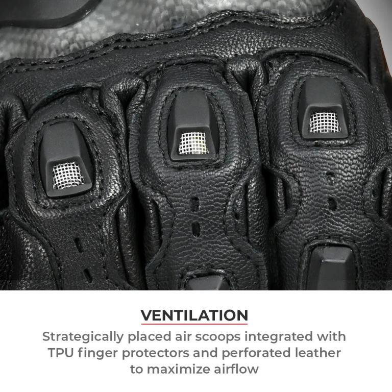 Viaterra Grid Mk3 – Full Gauntlet Riding Gloves - Black