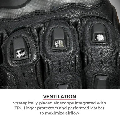 Viaterra Grid Mk3 – Full Gauntlet Riding Gloves - Black