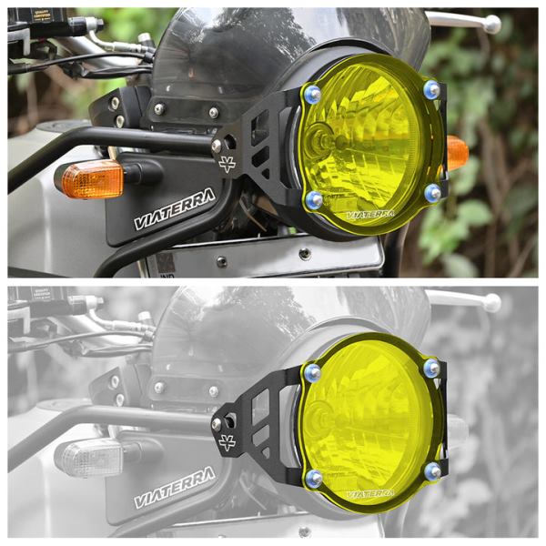 Viaterra Headlight Guard for Royal Enfield Himalayan - Yellow Tint (BS-4)