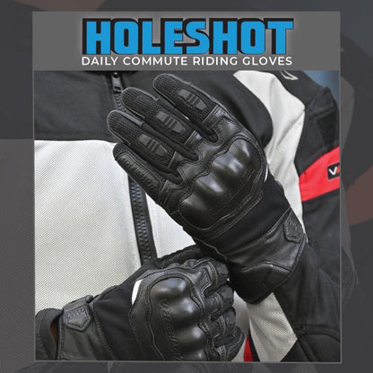 Viaterra Holeshot – Short Motorcycle Riding Gloves For Men - Black