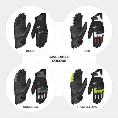 Viaterra Holeshot – Short Motorcycle Riding Gloves For Men - Black