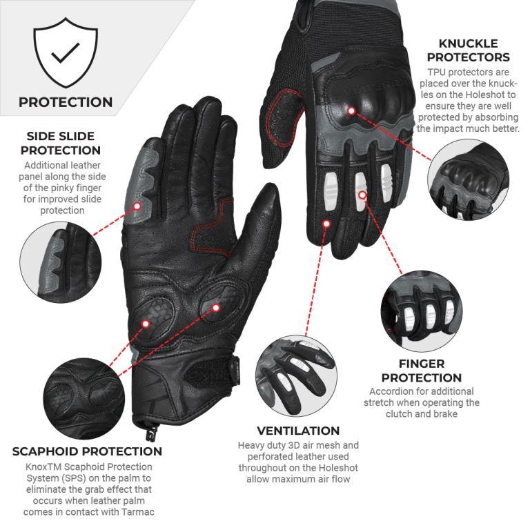 Viaterra Holeshot – Short Motorcycle Riding Gloves For Men - Gunmetal