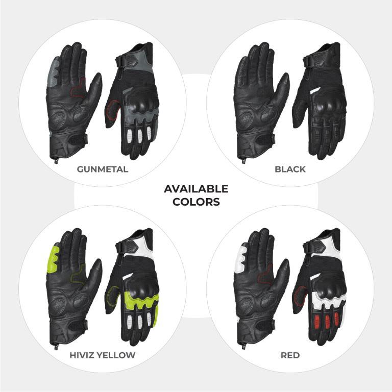 Viaterra Holeshot – Short Motorcycle Riding Gloves For Men - Gunmetal
