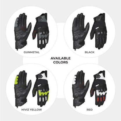 Viaterra Holeshot – Short Motorcycle Riding Gloves For Men - Gunmetal