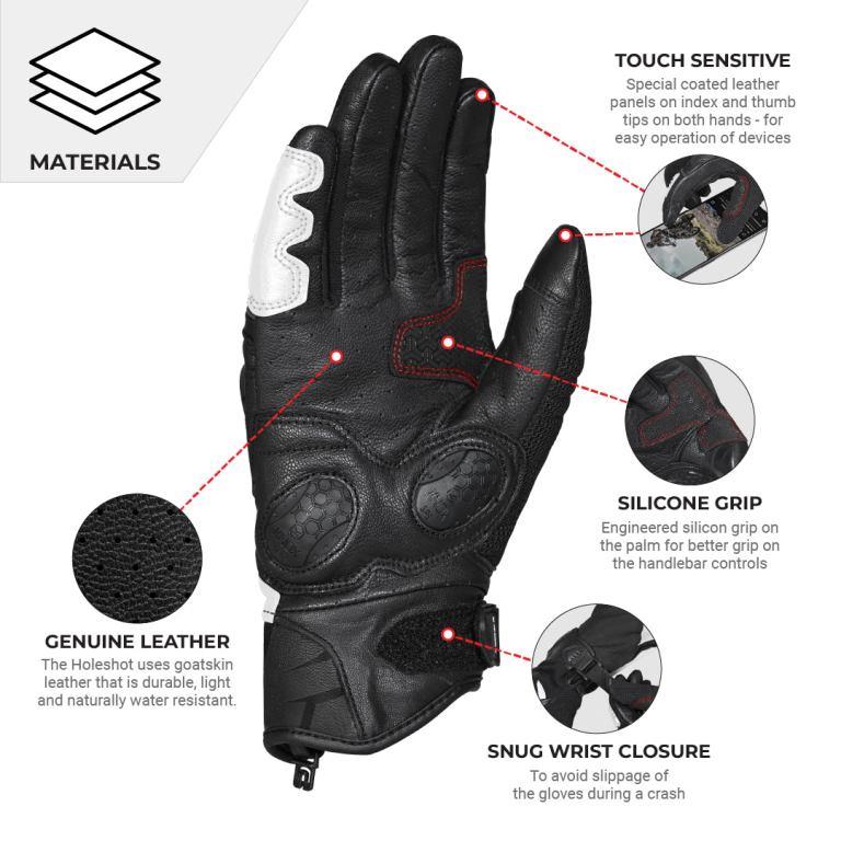 Viaterra Holeshot – Short Motorcycle Riding Gloves For Men - Lava Red