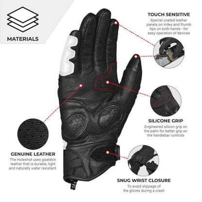 Viaterra Holeshot – Short Motorcycle Riding Gloves For Men - Lava Red