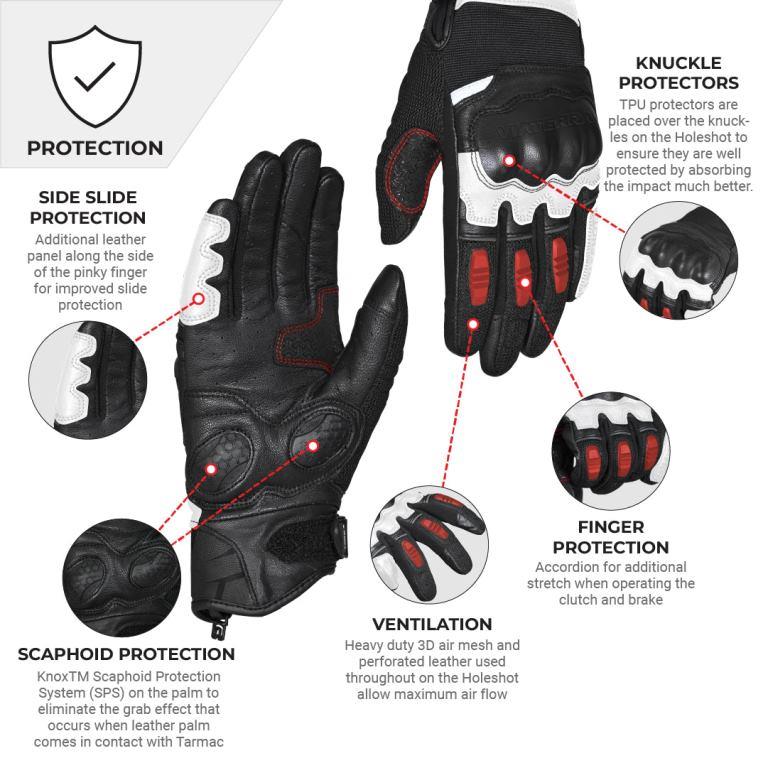 Viaterra Holeshot – Short Motorcycle Riding Gloves For Men - Lava Red