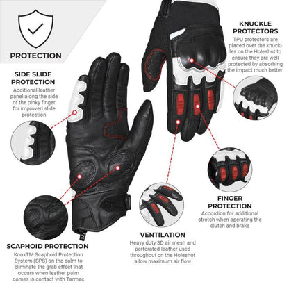 Viaterra Holeshot – Short Motorcycle Riding Gloves For Men - Lava Red