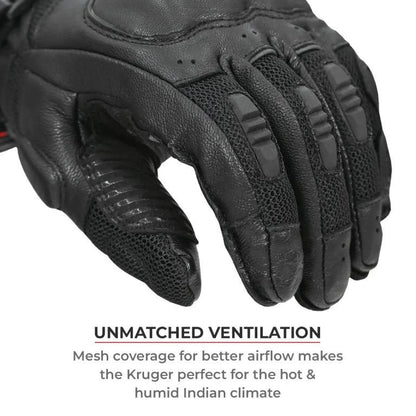 Viaterra Kruger – Motorcycle Touring Riding Gloves - Midnight Black