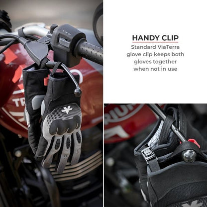 Viaterra Miller Urban Motorcycle Riding Gloves-Grey